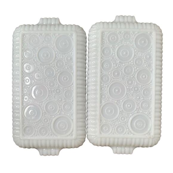 Vtg Anchor Hocking Fire King Milk Glass Pink Floral Fleurette Snack Plate & Cups - Picture 5 of 10